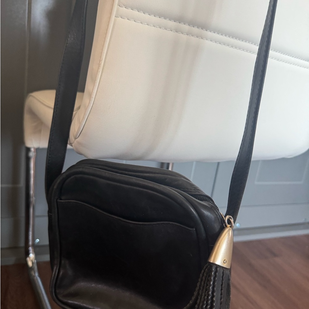 Anne Klein black leather crossbody